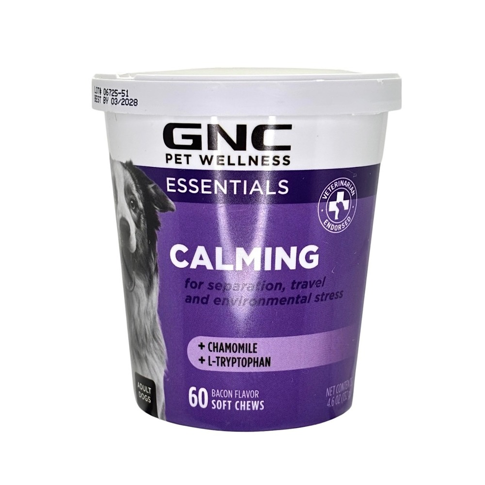 GNC Pet Wellness Essentials‎ Calming Dog Chews Bacon Flavor 60 Count NEW - Picture 15 of 16